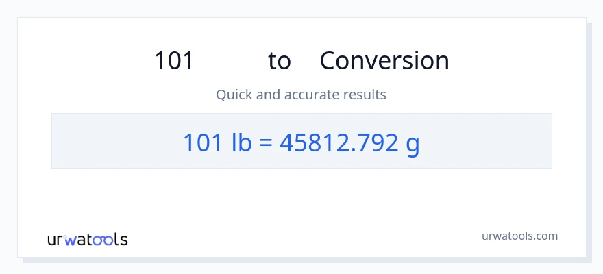 การแปลง 101 Lbs เป็น กรัม