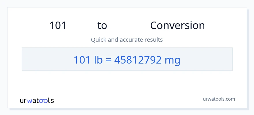 การแปลง 101 Lbs เป็น มิลลิกรัม