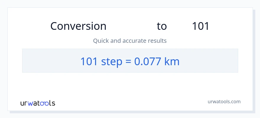 تبدیل 101 مراحل به کیلومتر