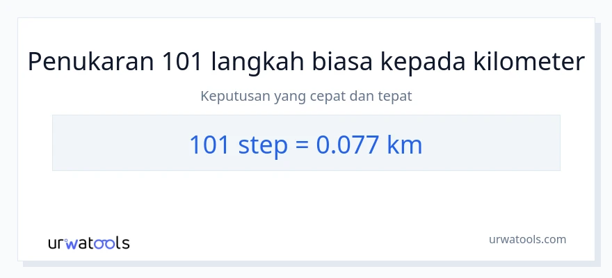 101 steps to Kilometers conversion