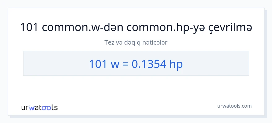 101 vatt-dən at gücü-ə çevrilmə