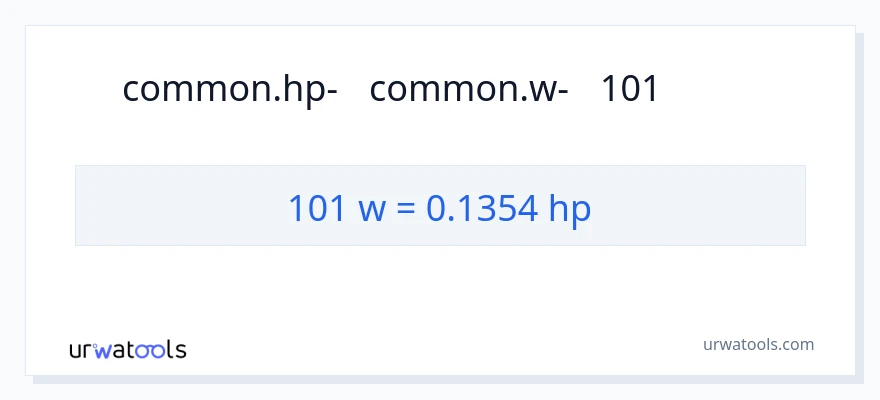 המרה של 101 וואט ל- כּוֹחַ סוּס