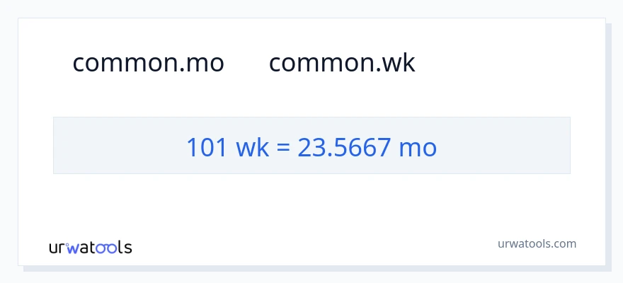 تبدیل 101 هفته‌ها به ماه‌ها