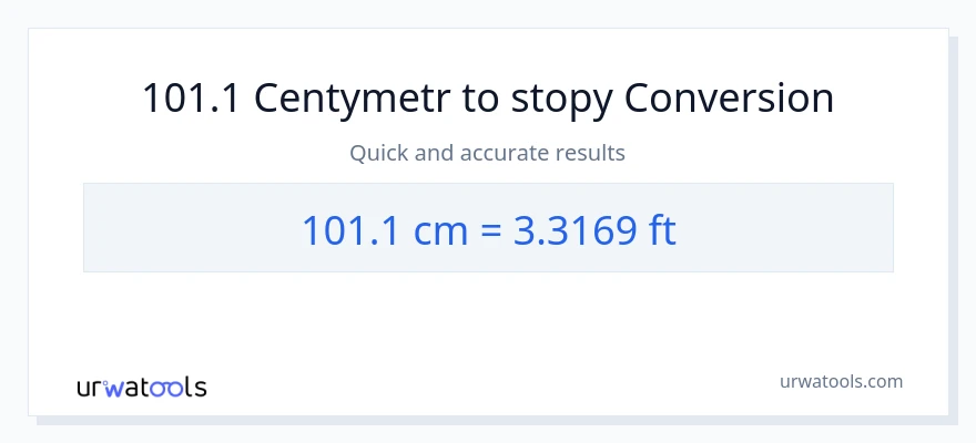 Konwersja 101.1 Centymetry do Stopy