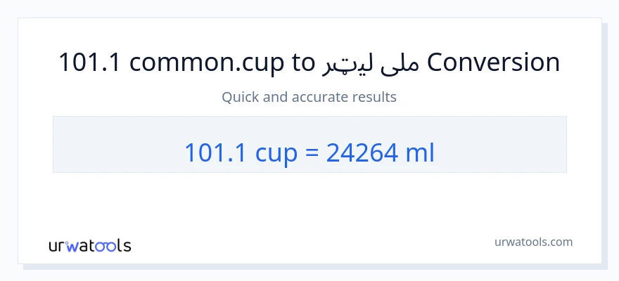101.1 پيالې ته ملی لیټرونه بدلون