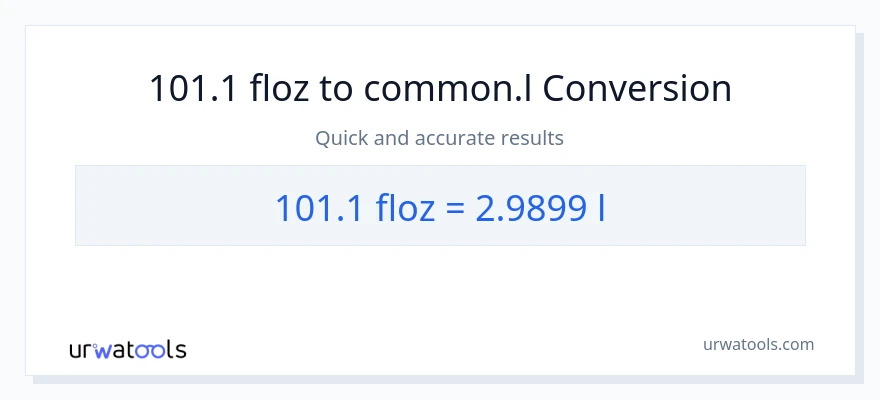 Conversió de 101.1 unces fluides a Liters