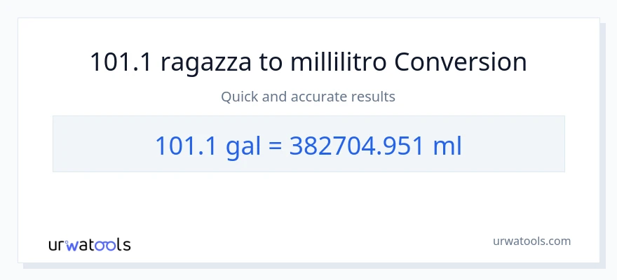 Conversione da 101.1 Galloni a millilitri