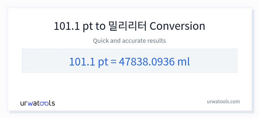 101.1 Pints에서 밀리리터으로의 변환