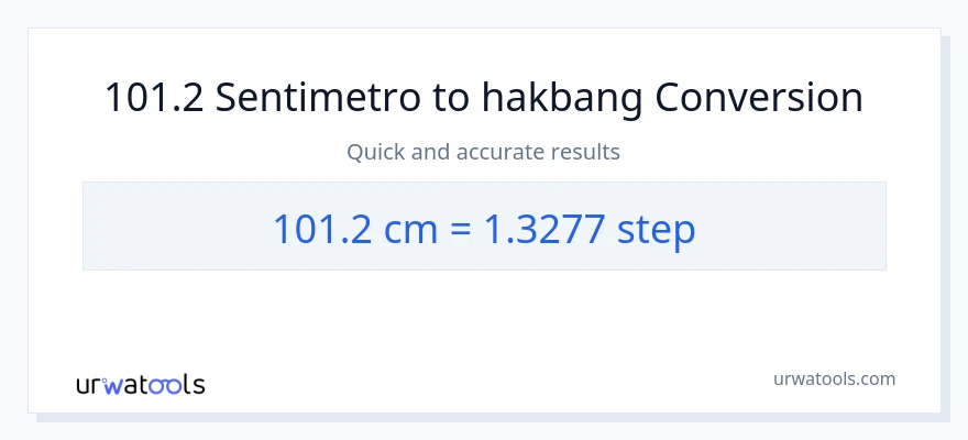 101.2 Mga Sentimetro patungong mga hakbang na conversion