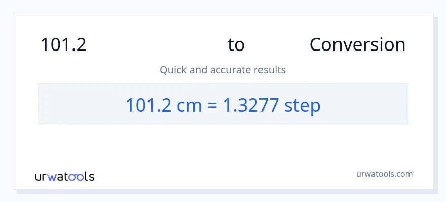 101.2 സെന്റീമീറ്ററുകൾ ൽ നിന്ന് പടികൾ ലേക്ക് പരിവർത്തനം
