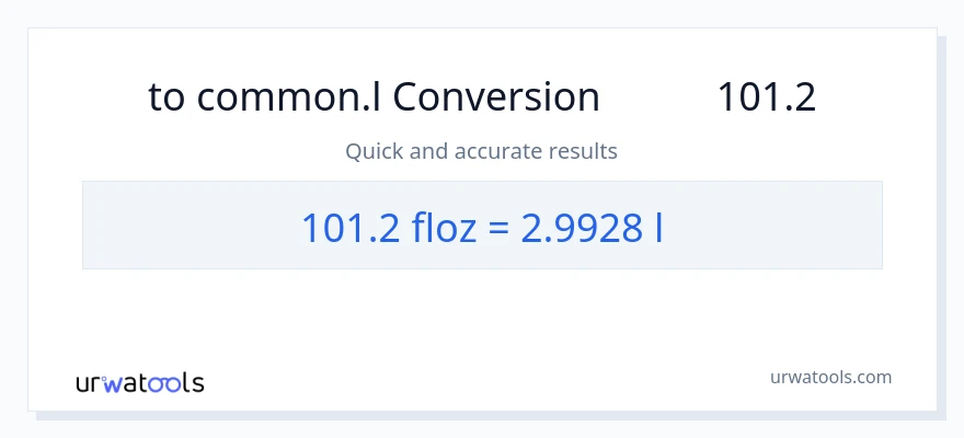 تبدیل 101.2 اونس مایع به Liters