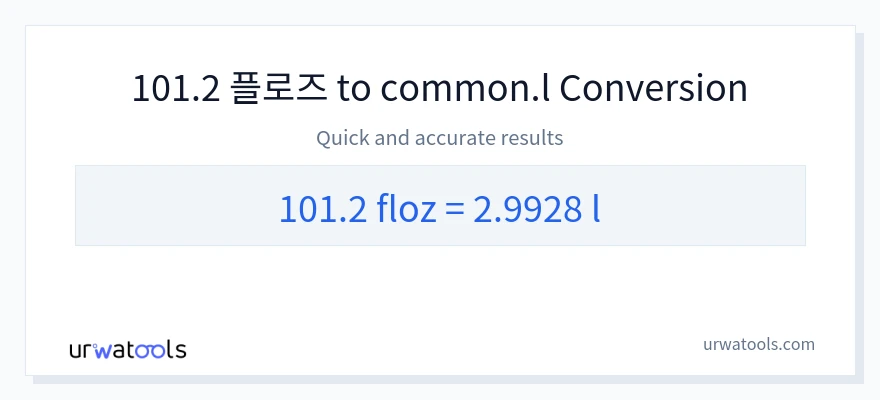 101.2 액량 온스에서 Liters으로의 변환