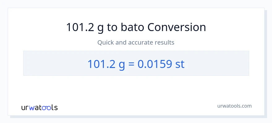 101.2 Gramo patungong Mga bato na conversion