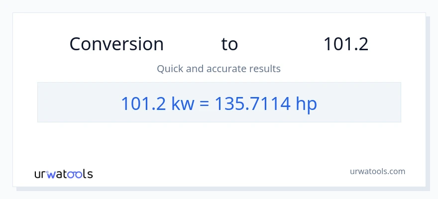 تبدیل 101.2 کیلووات به اسب بخار