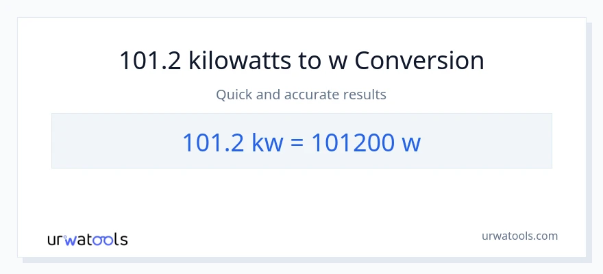 Conversió de 101.2 quilowatts a watts