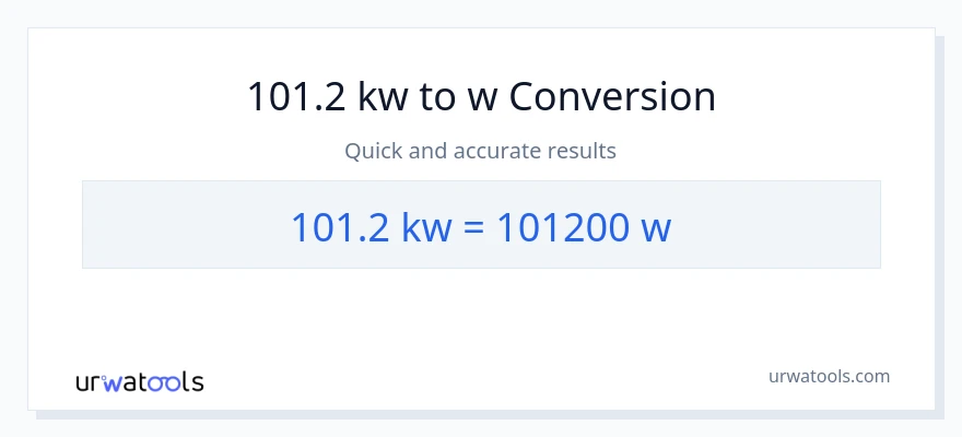 101.2 kilowatts patungong watts na conversion