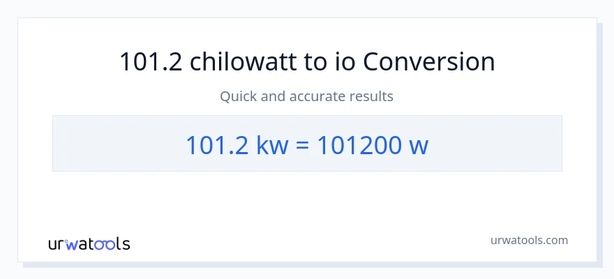 Conversione da 101.2 kilowatt a watt