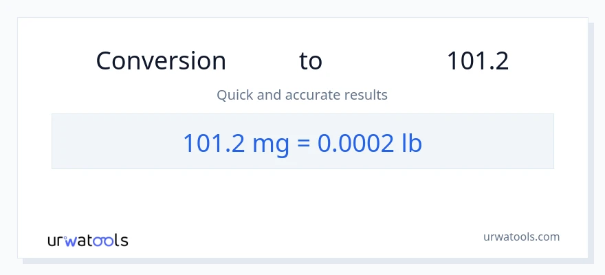 تبدیل 101.2 میلی‌گرم به Lbs