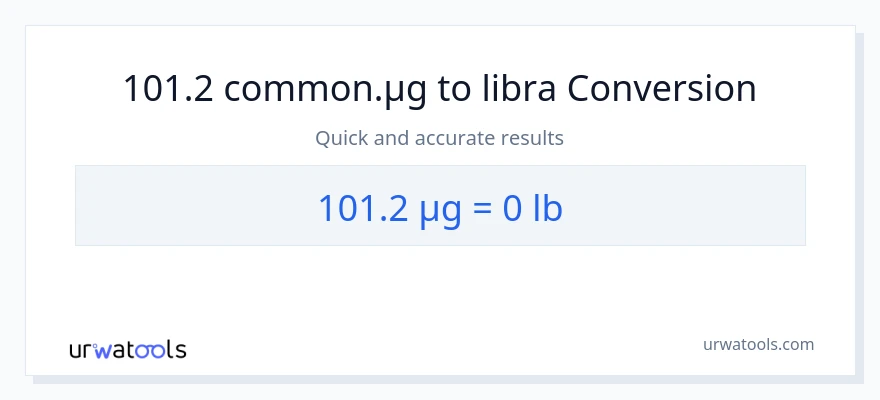 101.2 mga mikrogramo patungong Lbs na conversion