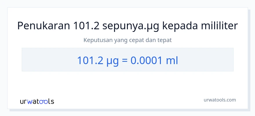 Penukaran 101.2 mikrogram kepada mililiter