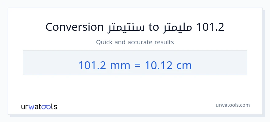 التحويل من 101.2 مليمترات إلى سنتيمترات
