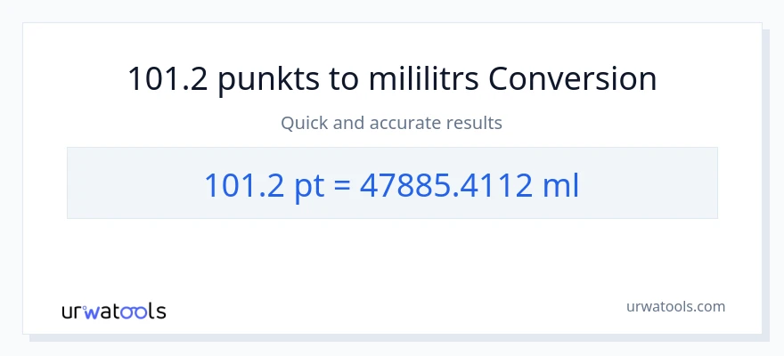 101.2 Pints uz mililitri konversiju