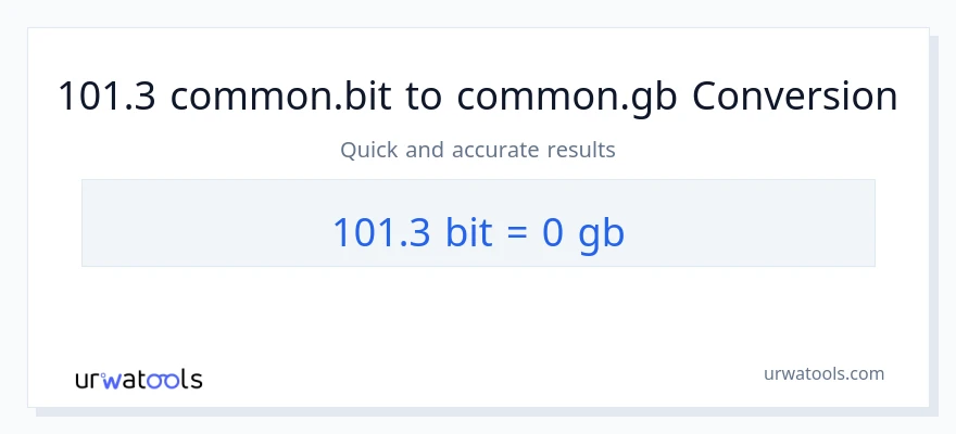 التحويل من 101.3 Bits إلى Gigabytes
