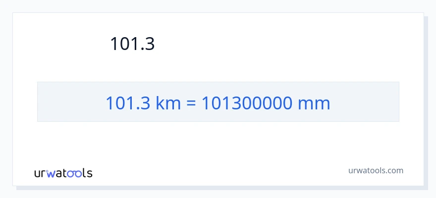 101.3 キロメートル から ミリメートル への変換