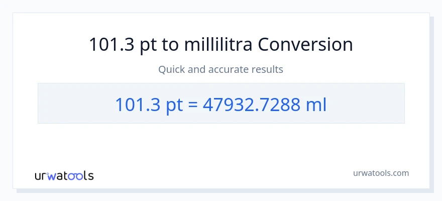 101.3 Pints - millilitraa muunnos