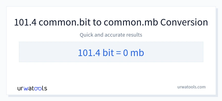 101.4 Bits 到 Megabytes 轉換