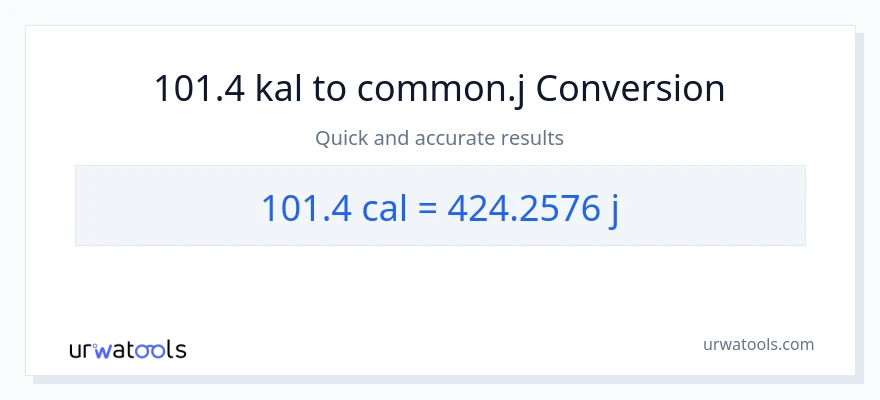 101.4 mga kaloriya patungong mga joule na conversion