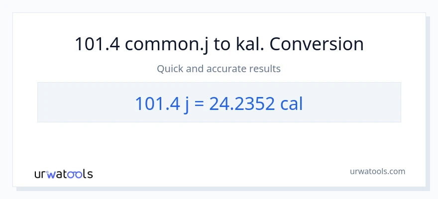 101.4 joule til kalorier konvertering