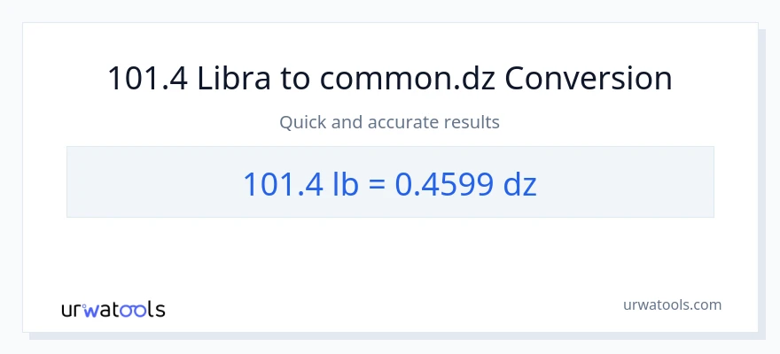 101.4 Lbs patungong Dzs na conversion