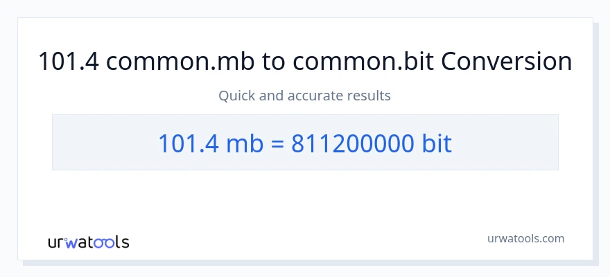 101.4 Megabytes இலிருந்து Bits வரை மாற்றம்