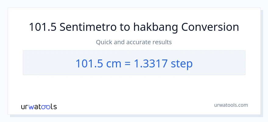 101.5 Mga Sentimetro patungong mga hakbang na conversion