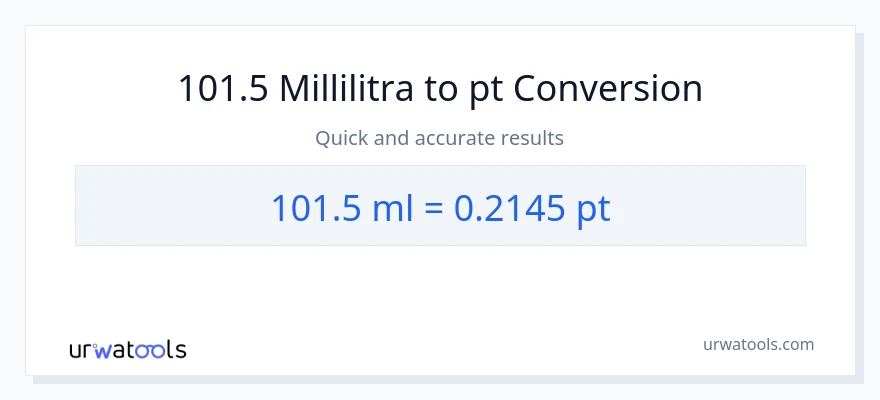 101.5 millilitraa - Pints muunnos