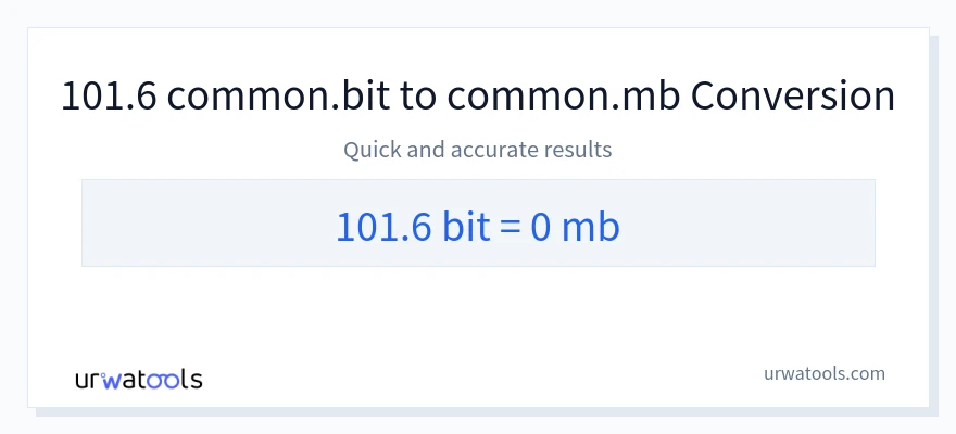 101.6 Bits 到 Megabytes 轉換