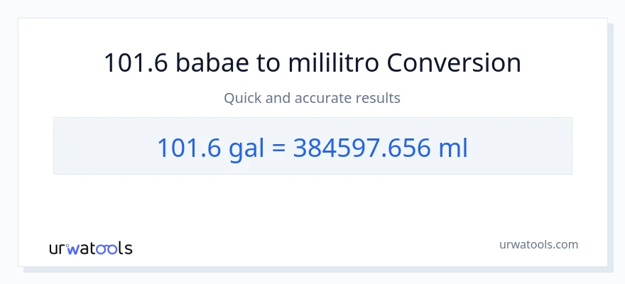 101.6 Mga galon patungong mga mililitro na conversion