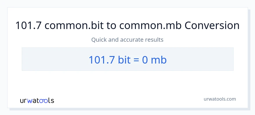 تبدیل 101.7 Bits به Megabytes