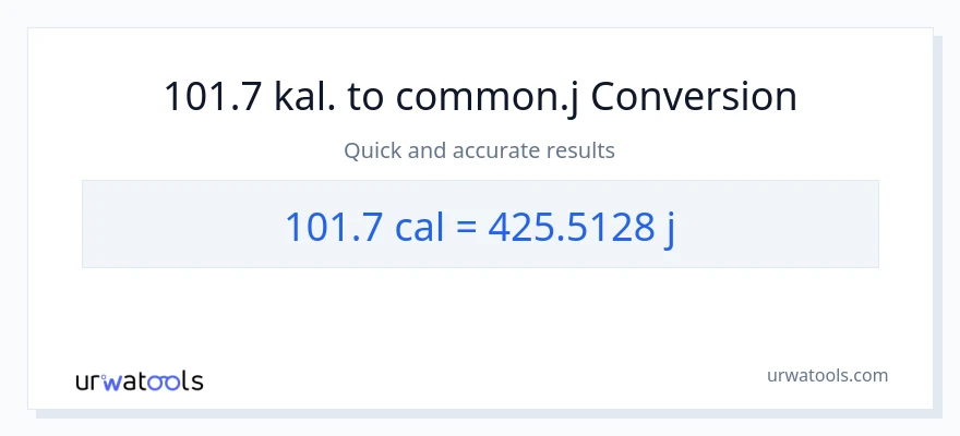 101.7 kalorier til joule konvertering