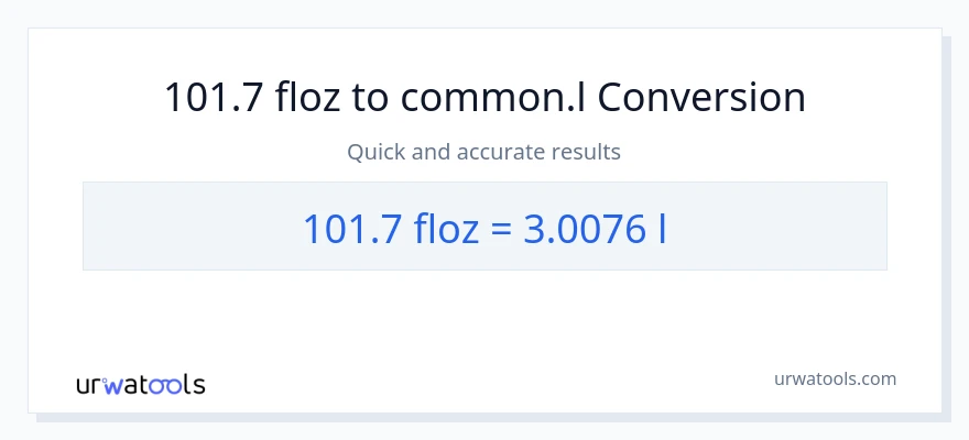 Conversió de 101.7 unces fluides a Liters