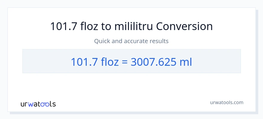 Conversie 101.7 uncii fluide la mililitri