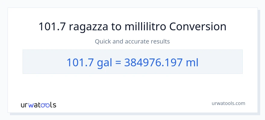 Conversione da 101.7 Galloni a millilitri