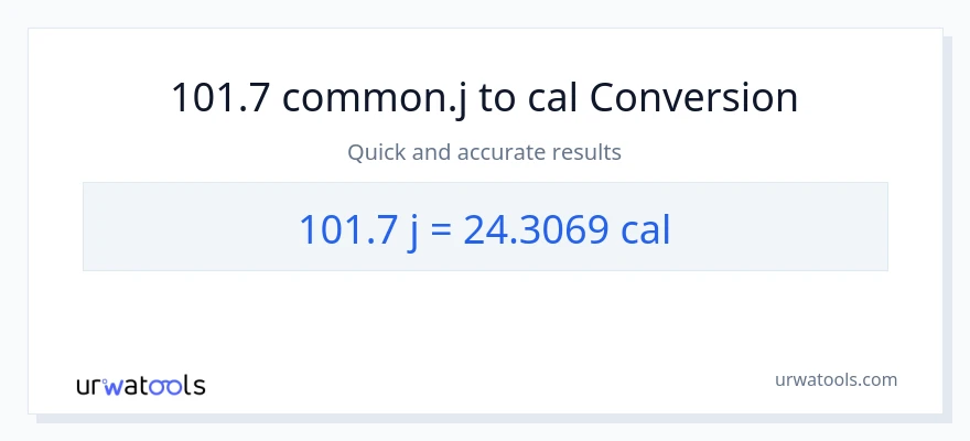 Conversió de 101.7 joules a calories