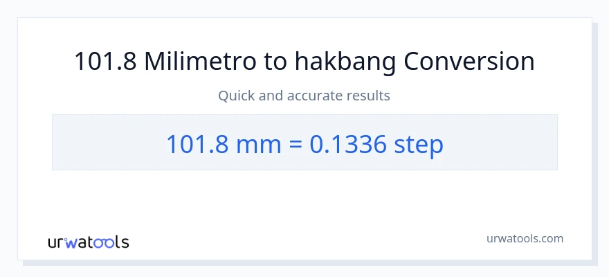 101.8 milimetro patungong mga hakbang na conversion