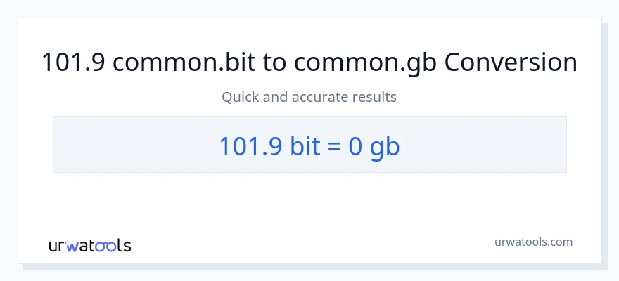 การแปลง 101.9 Bits เป็น Gigabytes