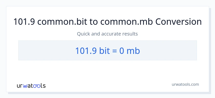 101.9 Bits இலிருந்து Megabytes வரை மாற்றம்
