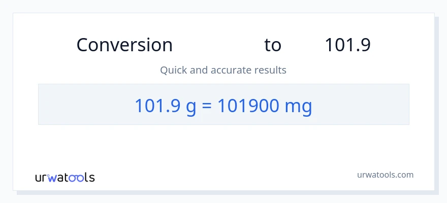 تبدیل 101.9 گرم به میلی‌گرم