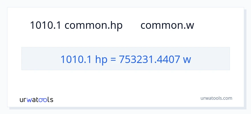 1010.1 馬力 から ワット への変換