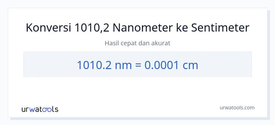 Konversi 1010.2 nanometer ke Sentimeter